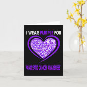 Ik Draag Paarse voor alvleesklier-kankerbewustzijn Kaart (Gele Bloem)
