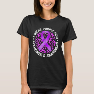 Ik Draag Paarse voor Alzheimers Awareness Paarse R T-shirt