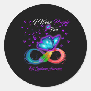 Ik Draag Paarse voor bewustzijnsgeschenken voor he Ronde Sticker