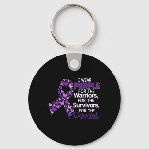 Ik Draag Paarse voor de Warriors Butterfly Overdos Sleutelhanger