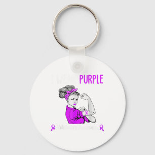 Ik Draag Paarse voor Dementia Heimers Awareness _1 Sleutelhanger