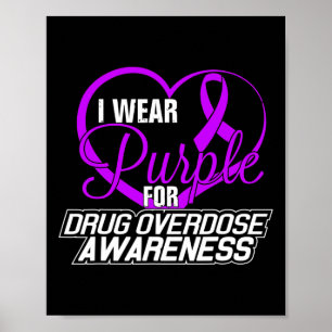 Ik Draag Paarse voor drug overdose awareness T-shi Poster
