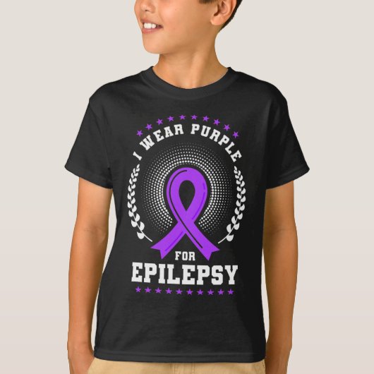 Ik Draag Paarse voor epilepsiebewustzijn 2 T-shirt (Voorkant)