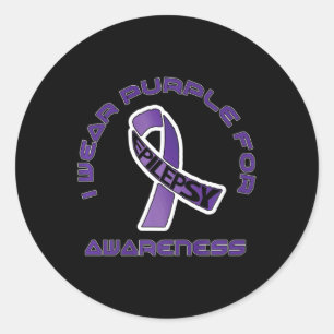 Ik Draag Paarse voor epilepsiebewustzijn November Ronde Sticker