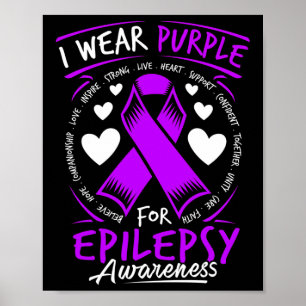 Ik Draag Paarse voor epilepsiebewustzijn Poster