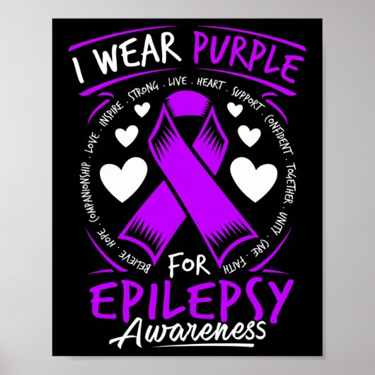 Ik Draag Paarse voor epilepsiebewustzijn Poster (Voorkant)