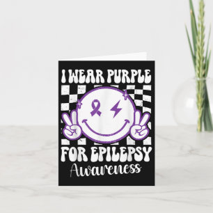 Ik Draag Paarse voor Epilepsy Awareness Smile Face Kaart