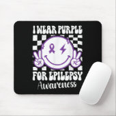 Ik Draag Paarse voor Epilepsy Awareness Smile Face Muismat (Met muis)