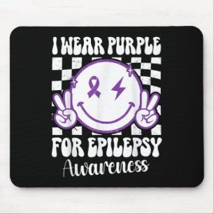 Ik Draag Paarse voor Epilepsy Awareness Smile Face Muismat