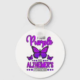 Ik Draag Paarse voor Heimers Awareness _1 Sleutelhanger