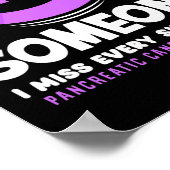 Ik Draag Paarse voor iemand die ik alvleesklierkan Poster (Hoek)