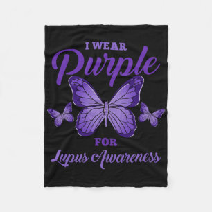 Ik Draag Paarse voor Lupus Awareness Comfort kleur Fleece Deken