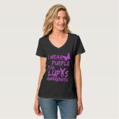 Ik Draag Paarse voor Lupus Awareness Ribbon 2 T-shirt (Voorkant volledig)