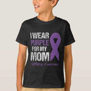 Ik Draag Paarse voor mama epilepsie bewustzijn T-shirt
