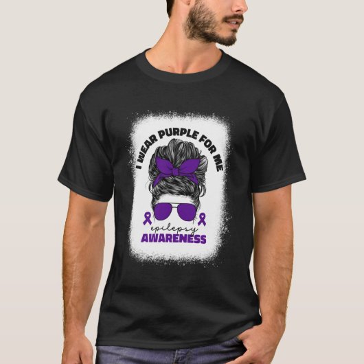 Ik Draag Paarse voor mij epilepsiebewustzijn voor  T-shirt (Voorkant)