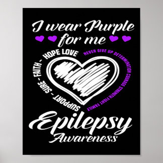 Ik Draag Paarse voor mij Warrior Fighter Epilepsie Poster