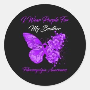 Ik Draag Paarse voor mijn broertje Fibromyalgia Wa Ronde Sticker