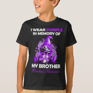 Ik Draag Paarse voor mijn broertje Overdosis Bewus T-shirt