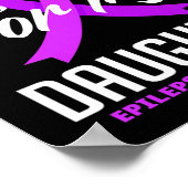 Ik Draag Paarse voor mijn dochter Epilepsie Bewust Poster (Hoek)