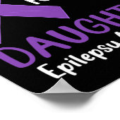 Ik Draag Paarse voor mijn dochter Epilepsie Bewust Poster (Hoek)
