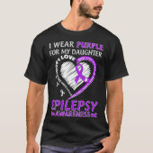 Ik Draag Paarse voor mijn dochter Epilepsie Bewust T-shirt (Voorkant)