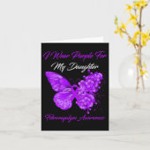 Ik Draag Paarse voor mijn dochter Fibromyalgia War Kaart (Gele Bloem)