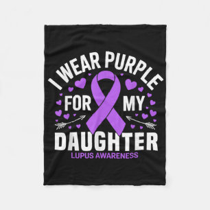 Ik Draag Paarse voor mijn dochtertje Lupus Warrior Fleece Deken