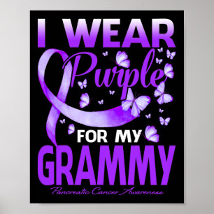 Ik Draag Paarse voor mijn Grammy Pancreatic Cancer Poster