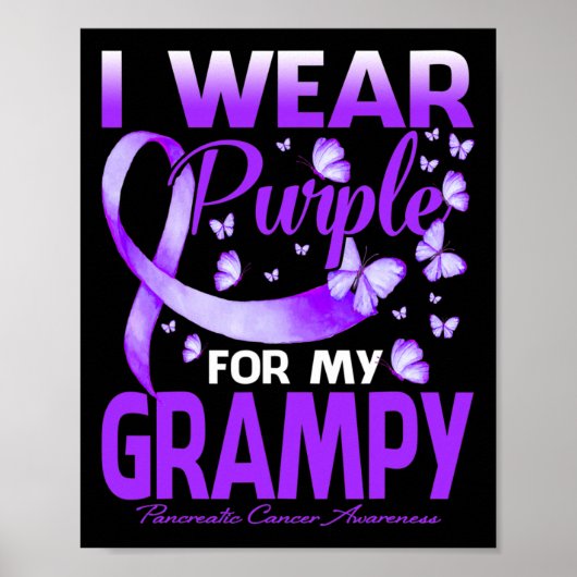Ik Draag Paarse voor mijn Grampy Pancreatic Cancer Poster (Voorkant)