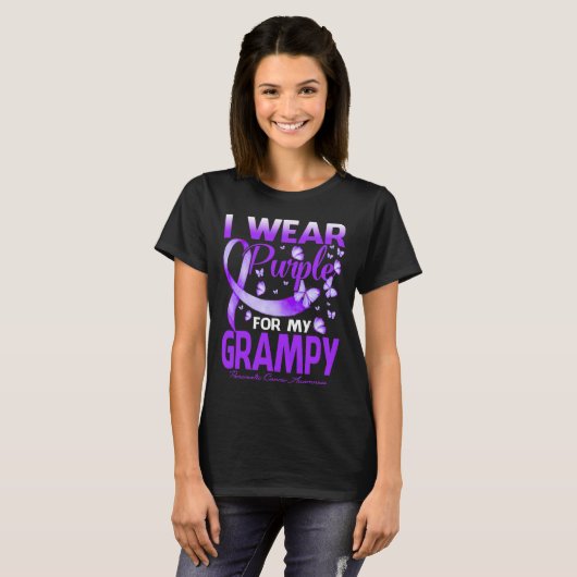 Ik Draag Paarse voor mijn Grampy Pancreatic Cancer T-shirt (Voorkant volledig)