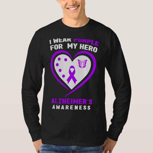 Ik Draag Paarse voor mijn Hero Alzheimeru2019s Awa T-shirt (Voorkant)