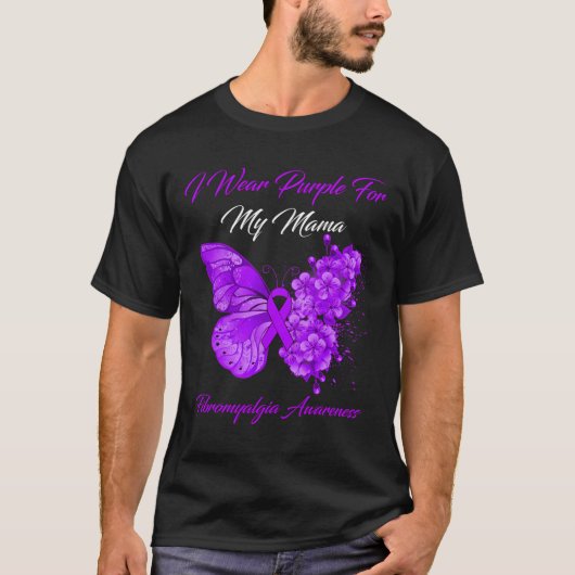 Ik Draag Paarse voor mijn mama fibromyalgie krijge T-shirt (Voorkant)