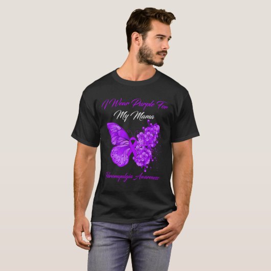 Ik Draag Paarse voor mijn mama fibromyalgie krijge T-shirt (Voorkant volledig)