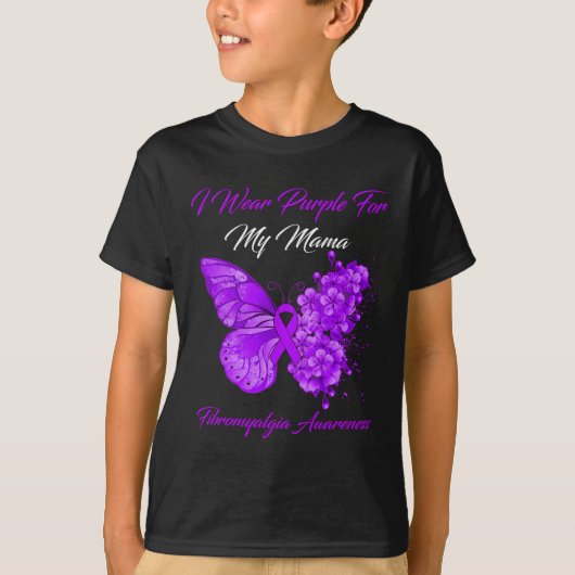 Ik Draag Paarse voor mijn mama fibromyalgie krijge T-shirt (Voorkant)