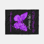 Ik Draag Paarse voor mijn man Fibromyalgia Warrior Fleece Deken (Voorkant (Horizontaal))