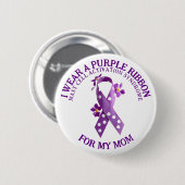 Ik Draag Paarse voor mijn moeder | MCAS-mestcel Ronde Button 5,7 Cm (Voorkant /achterkant)