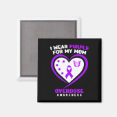 Ik Draag Paarse voor mijn moeder overdosis bewustz Magneet (Voorkant / Achterkant)
