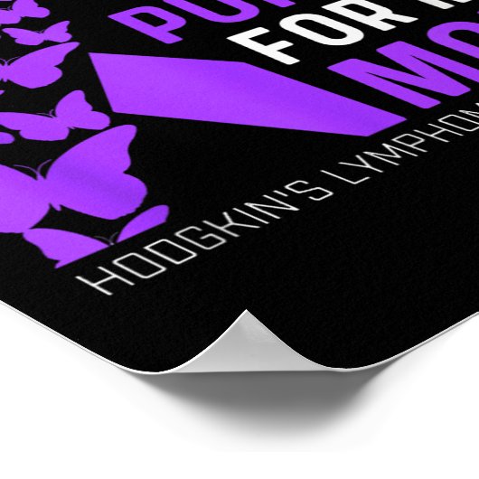 Ik Draag Paarse voor mijn moeders Hodgkins lymfoom Poster (Hoek)