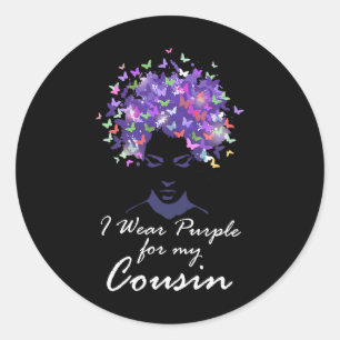Ik Draag Paarse voor mijn neef steun Heimerheimer  Ronde Sticker
