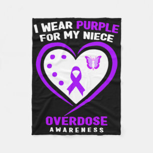 Ik Draag Paarse voor mijn nichtje Overdose Awarene Fleece Deken