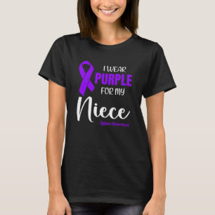 Ik Draag Paarse voor mijn nichtje voor Lupus Aware T-shirt