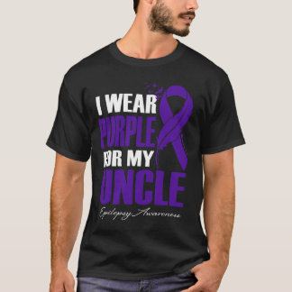 Ik Draag Paarse voor mijn oom Epilepsie Bewustzijn T-shirt