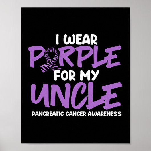 Ik Draag Paarse voor mijn oom. Pancreaskankergezwe Poster (Voorkant)