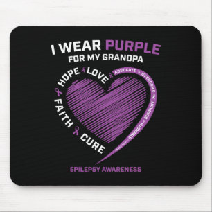 Ik Draag Paarse voor mijn opa Epilepsie Awareness Muismat
