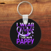 Ik Draag Paarse voor mijn papperige alvleesklierka Sleutelhanger (Voorkant)