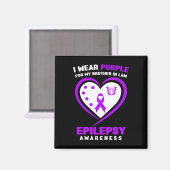 Ik Draag paarse voor mijn schoonbroer Epilepsie be Magneet (Voorkant / Achterkant)