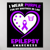 Ik Draag paarse voor mijn schoonbroer Epilepsie be Poster (Voorkant)
