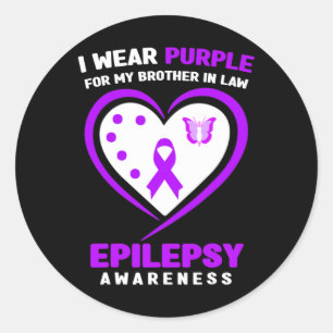 Ik Draag paarse voor mijn schoonbroer Epilepsie be Ronde Sticker