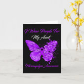 Ik Draag Paarse voor mijn tante fibromyalgie bewus Kaart (Gele Bloem)