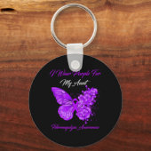 Ik Draag Paarse voor mijn tante fibromyalgie bewus Sleutelhanger (Voorkant)